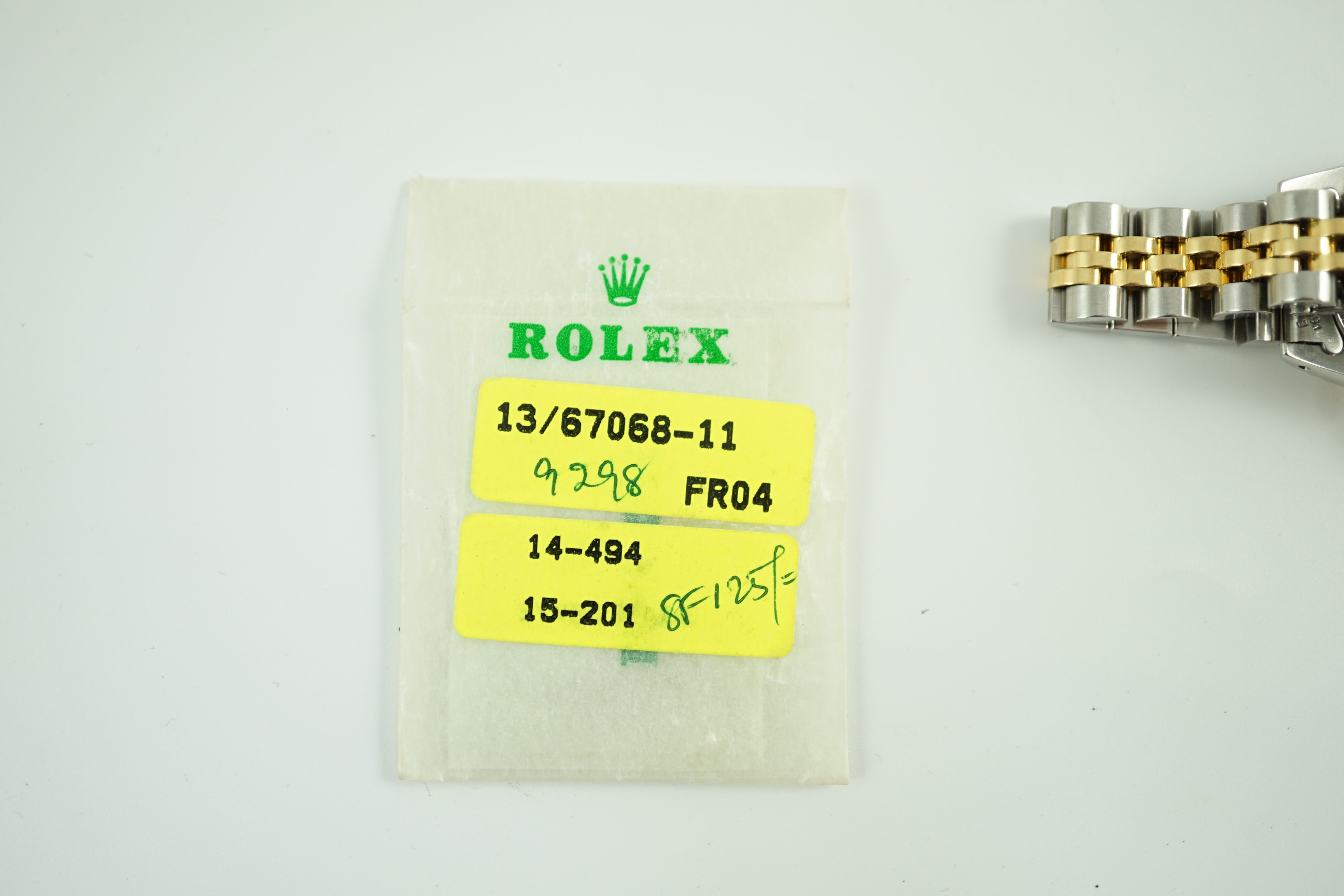 A lady's early 1990's steel and gold Rolex Oyster Perpetual wrist watch, on a steel and gold Rolex bracelet